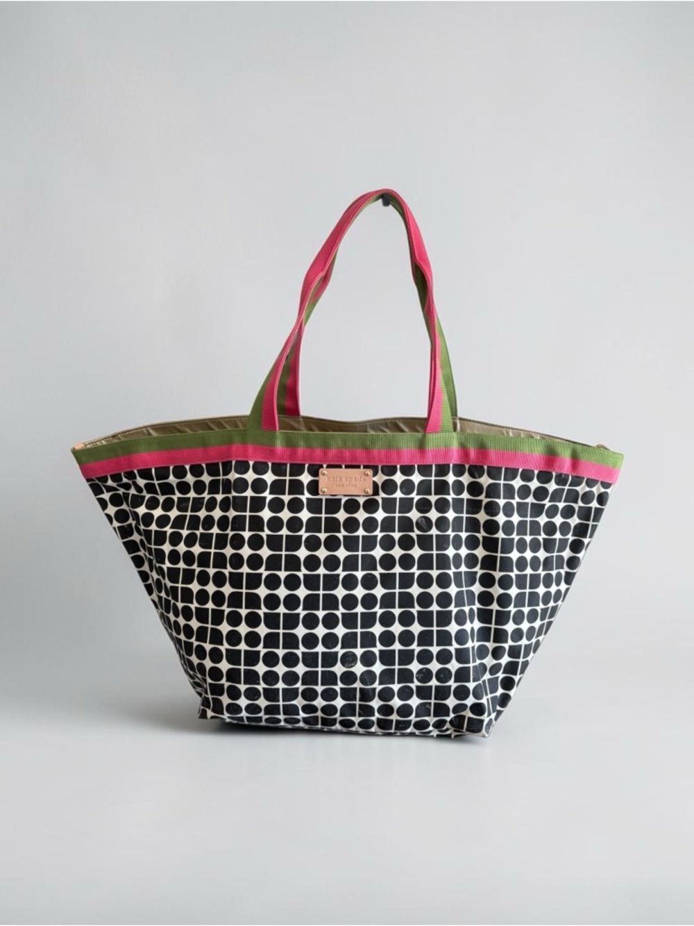 Kate Spade Annabel Renwick Street Noel Tote Bag Black Pink Green Rare Vintage